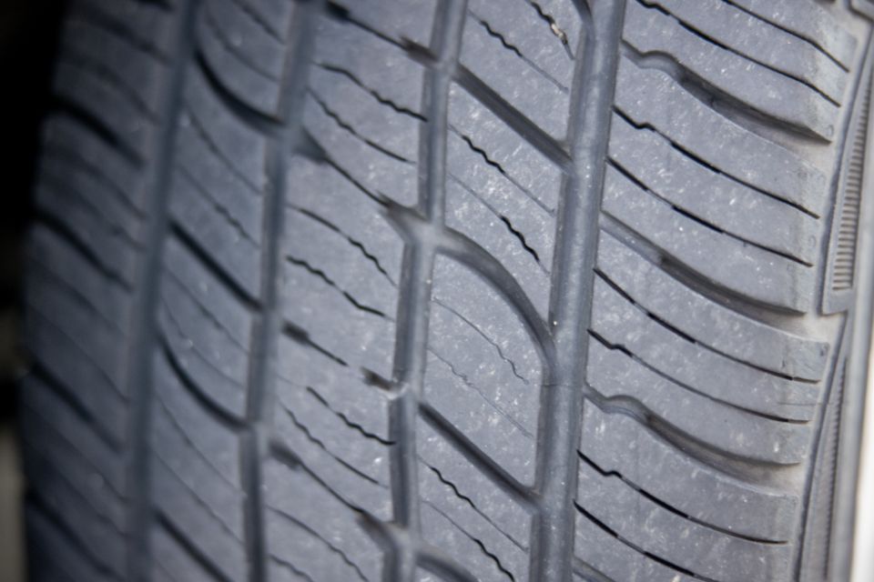 Close-up of tire tread